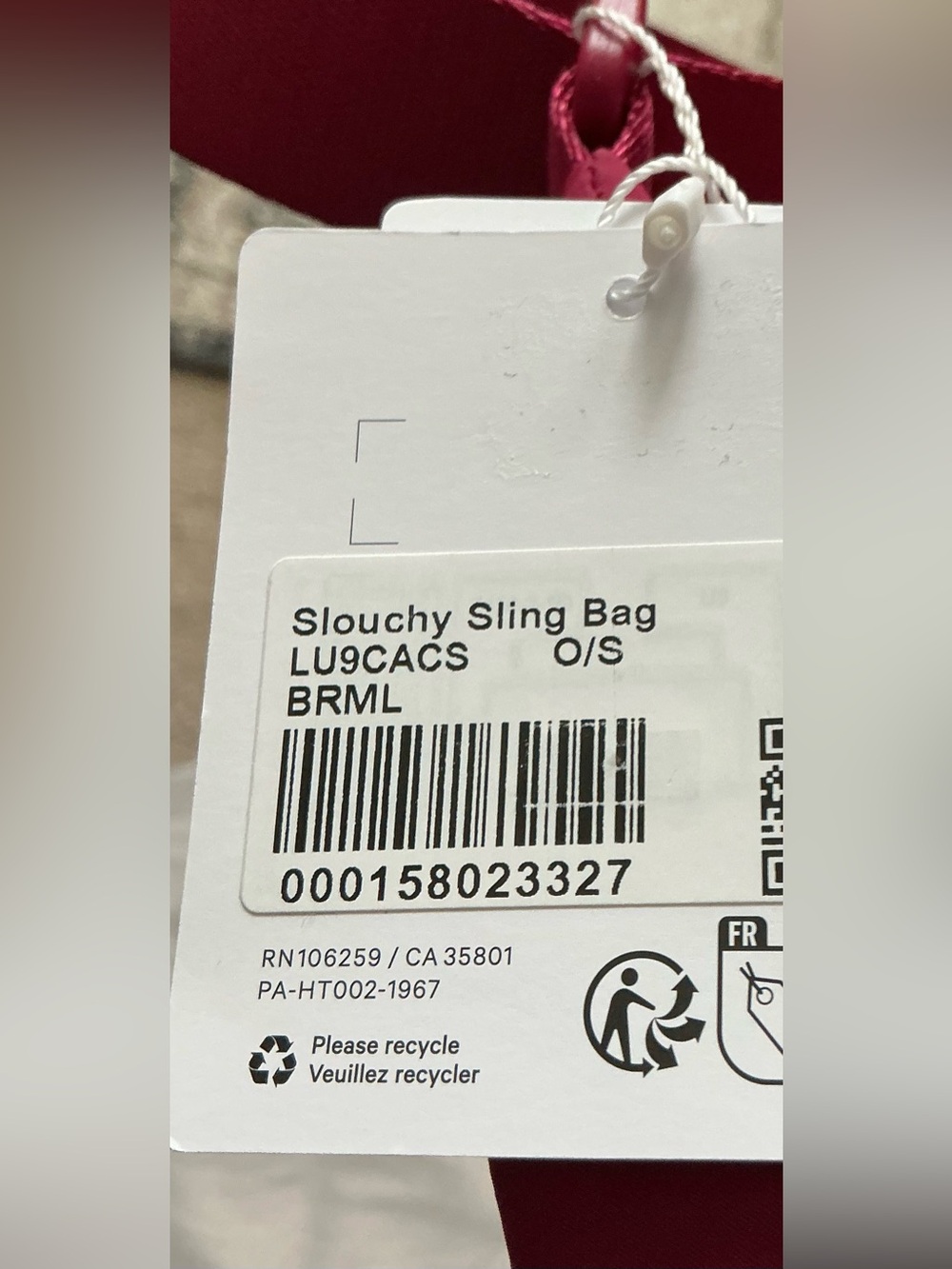 New Lululemon Slouchy Sling Berry Rumble Bag Crossbody Shoulder Bag - Picture 12 of 12